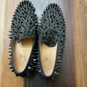 Ferucci Black Spiked Loafers